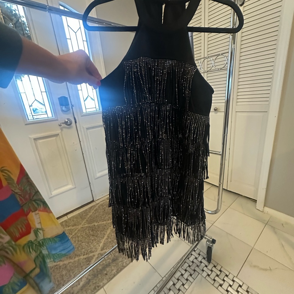 Chic Black Fringe Dress